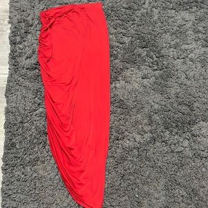 Red bodycon scrunch skirt